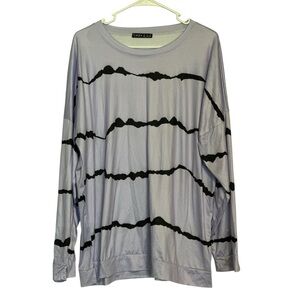 C.O.Z.Y. Long Sleeve Shirt Size XL Purple with Black Abstract Lines